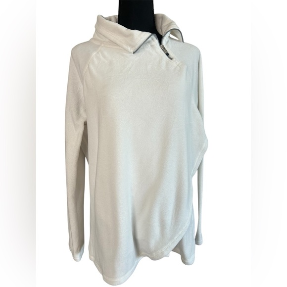 Calvin Klein Performance White Fleece Quarter Zip Pullover Sweatshirt Size XL - Picture 1 of 7